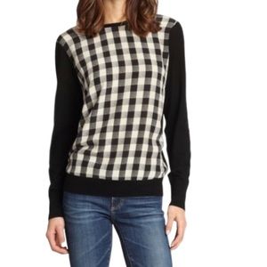 Equipment Roland Plaid Silk-Paneled Sweater